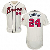 Atlanta Braves #24 Deion Sanders Cream Flexbase Collection Stitched Jersey JiaSu,baseball caps,new era cap wholesale,wholesale hats